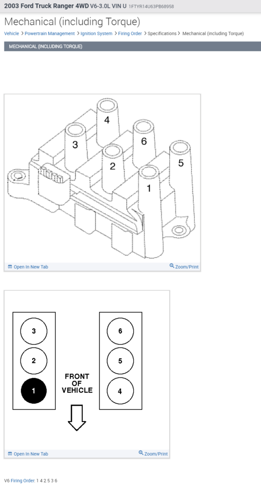 2001 Ford Ranger 3 0 Vin U Firing Order Wiring And Printable