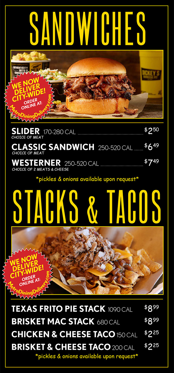 Dickey 39 s Barbecue Pit Menu Order Online Delivery Lincoln NE 