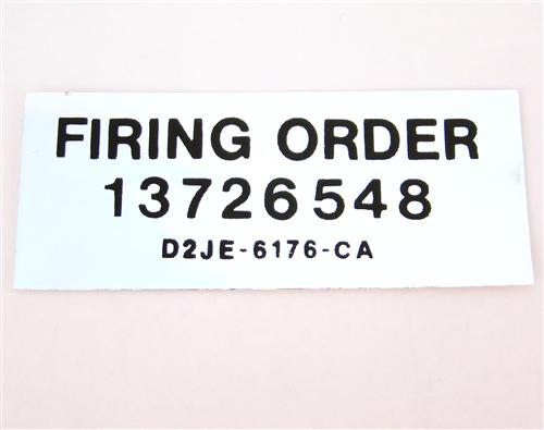 Mustang Distributor Firing Order Decal 82 85 5 0 LMR